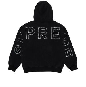 Supreme Frayed Hooded Sweatshirt 'Black'